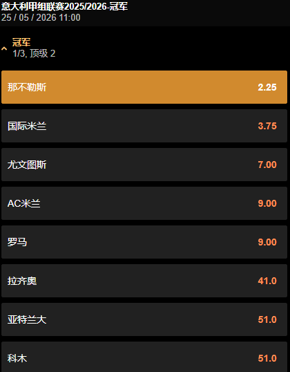 2025-2026赛季意甲冠军赔率-188金宝博